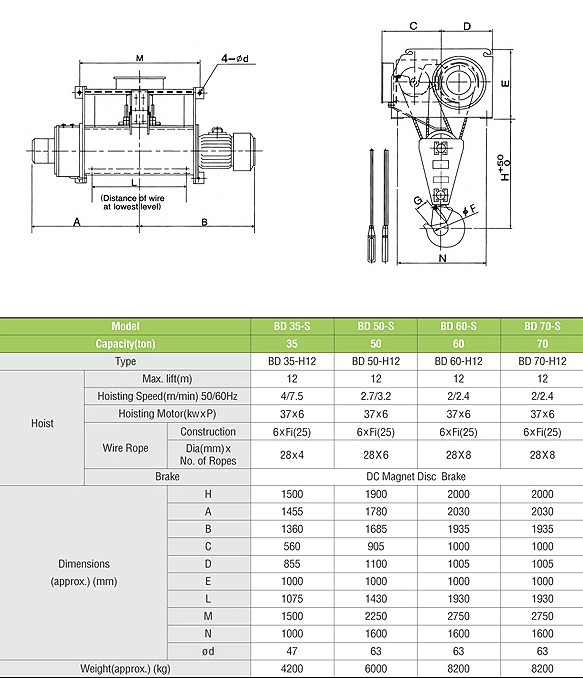 Regular Type Suspension Hoist (정치식)