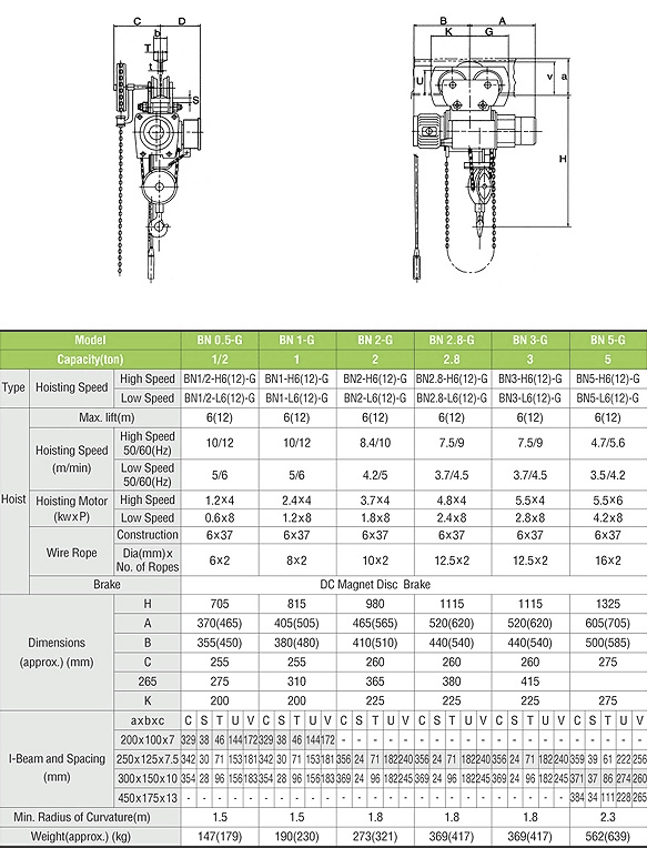 Regular Type Hoist with Geared Trolley