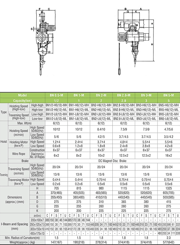 Regular Type Hoist with Motor-Driven Trolley